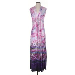 Chic Women's Maxi Dress in Purple and Pink Size XL